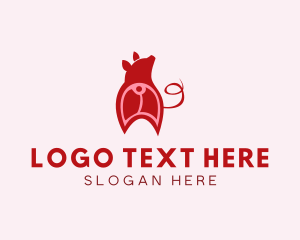 Piglet - Pig Cutlet Meat logo design
