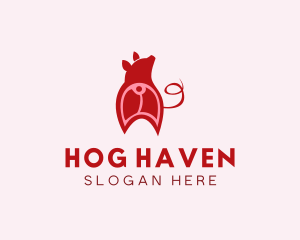 Hog - Pig Cutlet Meat logo design
