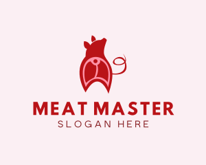 Pig Cutlet Meat logo design