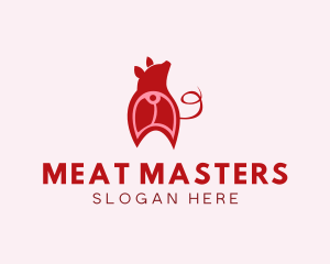 Pig Cutlet Meat logo design