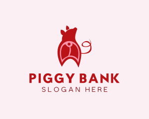 Piggy - Pig Cutlet Meat logo design