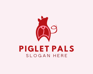 Piglet - Pig Cutlet Meat logo design