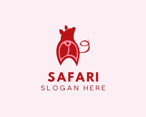 Pork Restaurant - Pig Cutlet Meat logo design