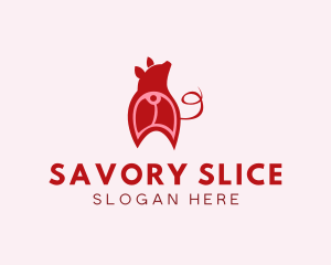 Ham - Pig Cutlet Meat logo design