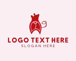 Pig Farm - Pig Cutlet Meat logo design