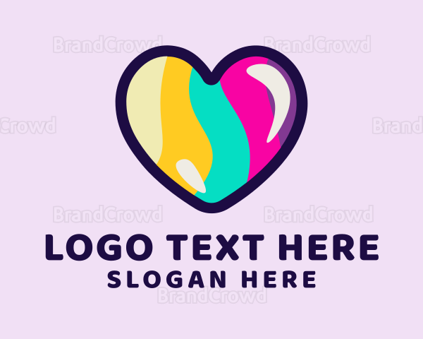 Colorful Pop Heart Logo