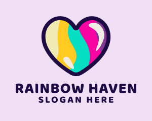 Colorful Pop Heart logo design