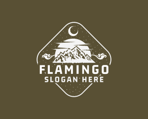 Campground - Mountain Hiking Badge logo design