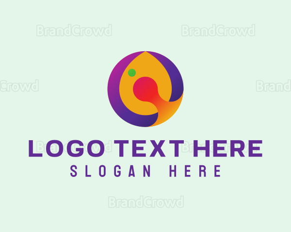 Multicolor Digital Letter Q Logo
