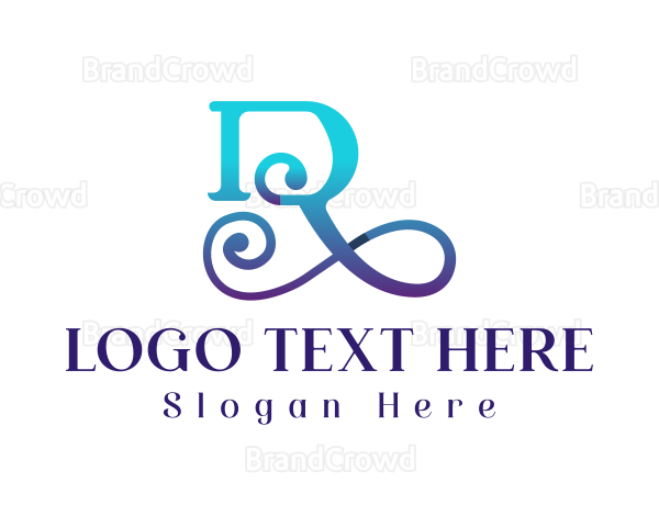Gradient Swirl Script Logo