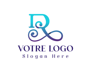 Lettering - Gradient Swirl Script logo design