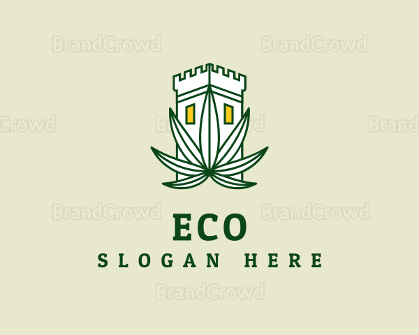 Castle Cannabis Plant Logo