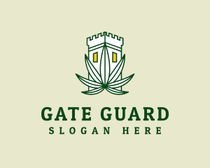Gate - Castle Cannabis Plant logo design