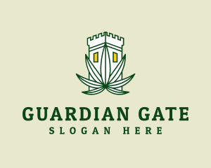 Gate - Castle Cannabis Plant logo design