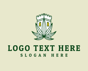 Weed - Castle Cannabis Plant logo design