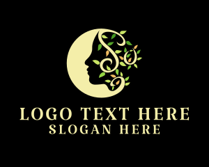 Negative Space - Leaf Woman Spa logo design