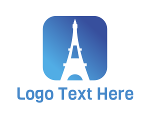 Blue Tower - Eiffel Tower App logo design
