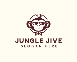 Shades Monkey Bowtie  logo design