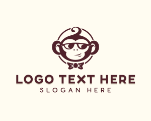 Mascot - Shades Monkey Bowtie logo design