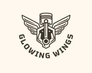 Piston Wings Automotive logo design