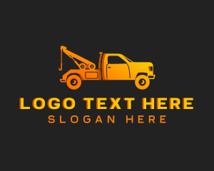 Haulage - Towing Pickup Truck logo design