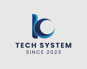 System - Air Cooling Letter K logo design