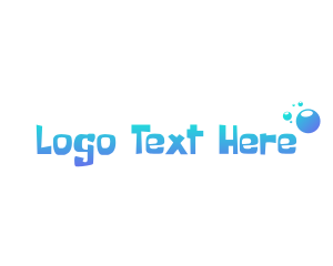 Bubble - Blue Bubbles Wordmark logo design