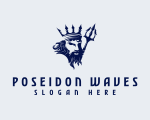 Poseidon - King Neptune Trident logo design