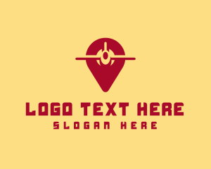 Travel - Airplane GPS Pin logo design