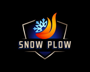 Snow Flame HVAC logo design