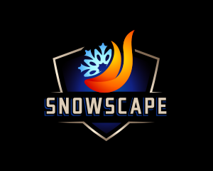 Snow - Snow Flame HVAC logo design