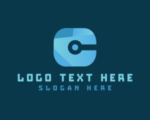 Data - Tech Circuit Letter C logo design