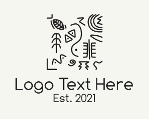 Civilization - Primitive Drawing Anthropologist logo design