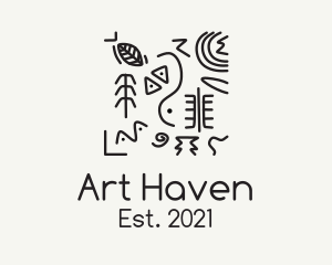 Museum - Primitive Drawing Anthropologist logo design