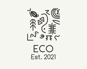 Geoemtric - Primitive Drawing Anthropologist logo design