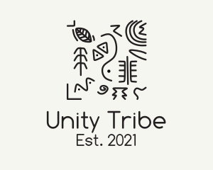 Tribe - Primitive Drawing Anthropologist logo design