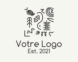 Civilization - Primitive Drawing Anthropologist logo design