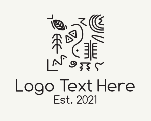 History - Primitive Drawing Anthropologist logo design