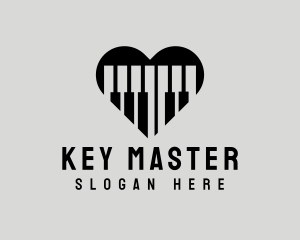 Keys - Piano Keys Heart logo design