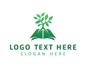 Library - Green Book Tree logo design