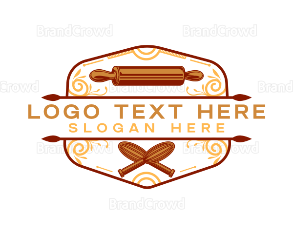 Pastry Bakery Rolling Pin Logo