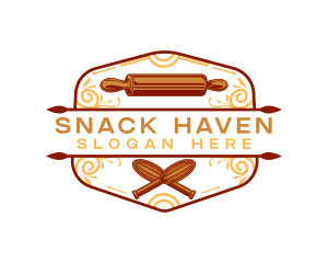 Pastry Bakery Rolling Pin logo design