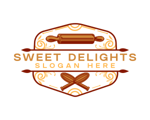 Pastry Bakery Rolling Pin logo design