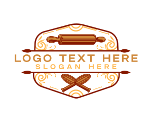 Pastry Bakery Rolling Pin Logo