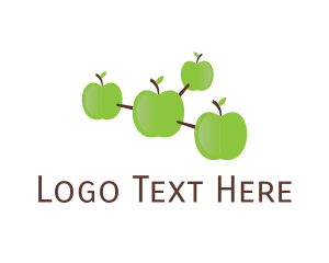 Biochemistry - Green Apple Molecule logo design