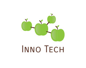 Innovative - Green Apple Molecule logo design