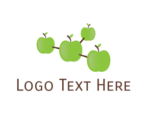 Green Apple Molecule Logo