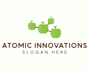 Green Apple Molecule logo design