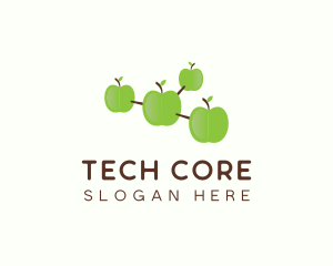 Green Apple Molecule logo design