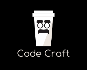 Coding - Coffee Cup Cartoon logo design